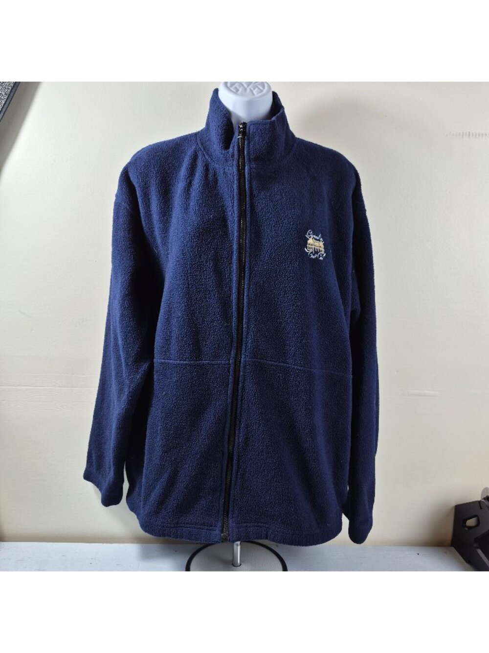 Vintage VVC Chateau Elan Golf Club Fleese Jacket Large Navy USA Embroidered